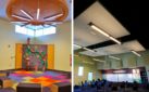 Duel Image of the Lincoln Elementary Performing Arts School Ceiling Fixtures